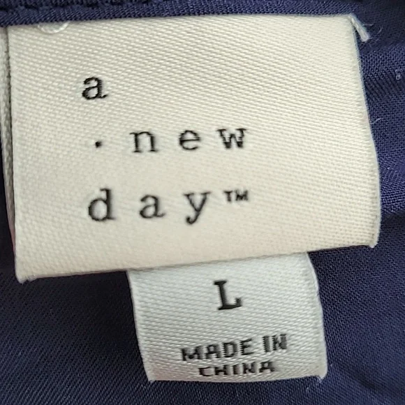 A New Day Tops | Navy Square Neck Button-Up Top | Color: Blue | Size: L - Picture 4 of 9